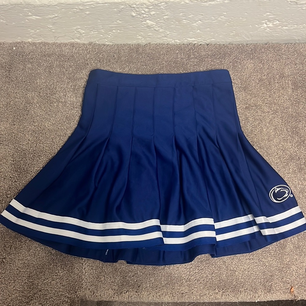 Navy PENN STATE zipper and button mini skirt